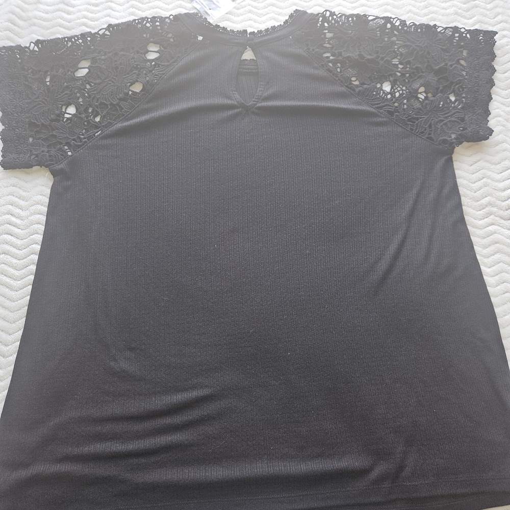Torrid Black Lace Sleeve Blouse - Picture 4 of 5